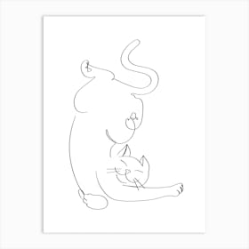 My Cat line art Art Print