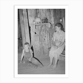 Children Of Agricultural Day Laborer At Home Near Webbers Falls, Muskogee County, Oklahoma By Russell Lee Art Print