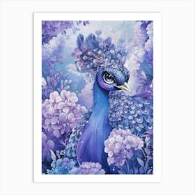 Blue Peacock Art Print