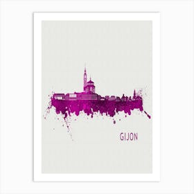 Gijon Spain City Purple Art Print