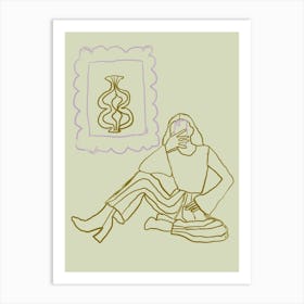 Woman Sitting On The Floor 1 Art Print