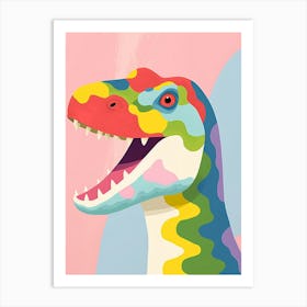 Colourful Dinosaur Camptosaurus 2 Art Print
