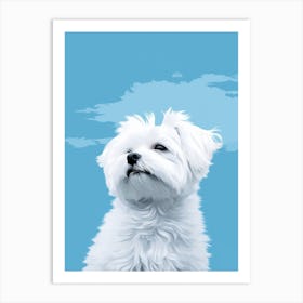 White Maltese Dog Art Print