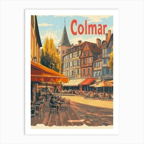 Aihrgdesign A Classic 1960s Travel Poster For Colmar 2 Art Print