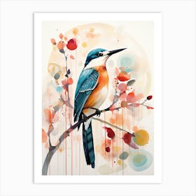 Bird Painting Collage Kingfisher 4 Art Print