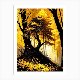 Golden Trees In The Forest Art Print