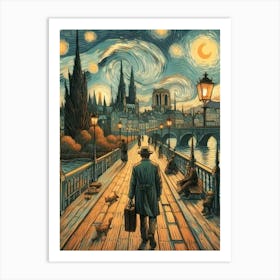 Starry Night In Paris Poster