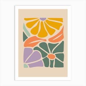 Abstract Floral colorful Art Print