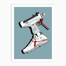 Off White Gun Art Print