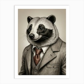 Bear In A Suit Art Print