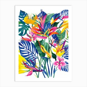 Bird Of Paradise 2 Modern Colourful Flower Art Print