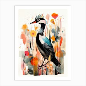 Bird Painting Collage Coot 4 Art Print