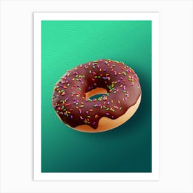 Donuts, plastic 3D — Food kitchen poster/blackboard, photo art Art Print