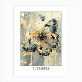 Butterfly Precisionist Illustration 1 Poster Art Print