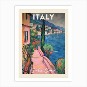 Lake Como Italy 2 Fauvist Painting  Travel Poster Art Print