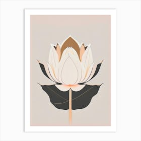 Giant Lotus Retro Minimal 1 Art Print