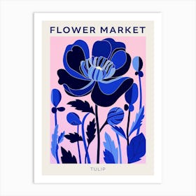 Blue Flower Market Poster Tulip 3 Art Print