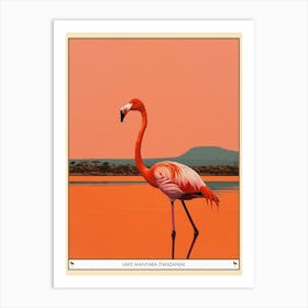 Greater Flamingo Lake Manyara Tanzania Tropical Illustration 5 Poster Art Print