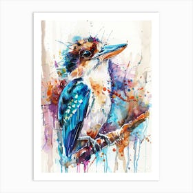 Kookaburra Colourful Watercolour 1 Art Print