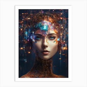 Cybernetic Woman,digital Art Print