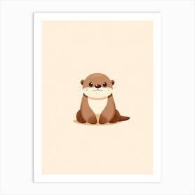 Baby Otter for Nursery and Kids Play Room Wall Art 1 Art Print