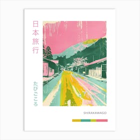 Shirakawago Japan Duotone Silkscreen Poster 3 Art Print