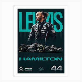 Lewis Hamilton 2024 Mercedes Amg Art Print