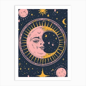 Moon And Stars 3 Art Print