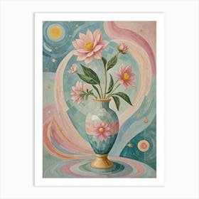 Cosmic Flowers In A Vase Art Print