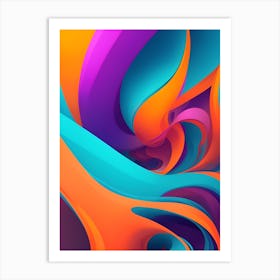 Abstract Colorful Waves Vertical Composition 100 Art Print