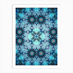 Abstract Pattern Blue Stars 1 Art Print