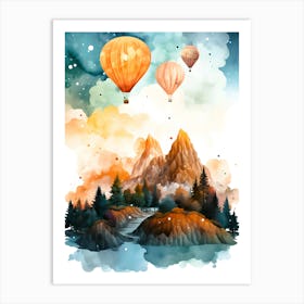 Hot Air Balloons In The Sky Art Print