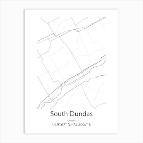 South Dundas,Canada Minimalist Map Art Print