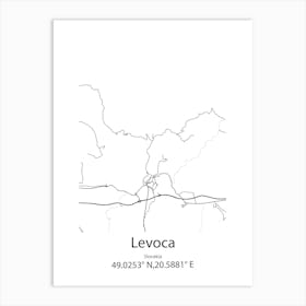 Levoca,Slovakia Minimalist Map Art Print