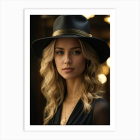 Woman In A Hat 2 Art Print