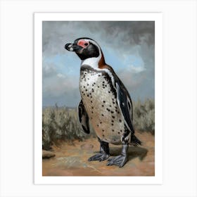 African Penguin Salisbury Plain Oil Painting 4 Art Print