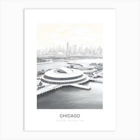 Shedd Aquarium, Chicago B&W Poster Art Print