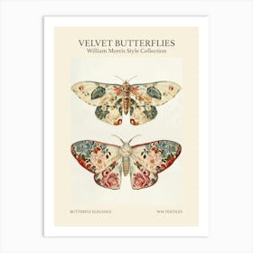 Velvet Butterflies Collection Butterfly Elegance William Morris Style 9 Art Print