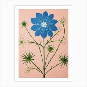 Love In A Mist Nigella 4 Hilma Af Klint Inspired Pastel Flower Painting Art Print