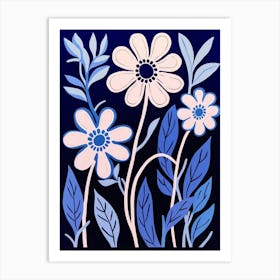 Blue Flower Illustration Edelweiss 3 Art Print