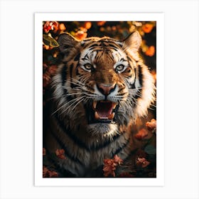 Floral tiger roar Art Print