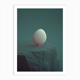 Egg On A Rock Art Print