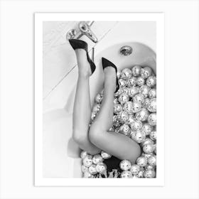 Disco Female Legs In Bath 3x4 Art Print