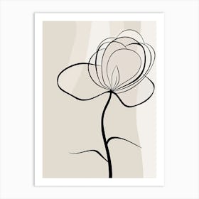 Flower Line Art Abstract 1 Art Print