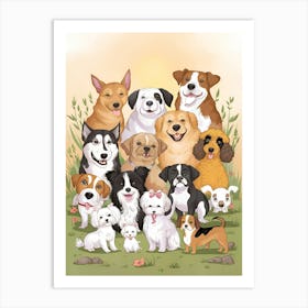 Group Of Dogs Art Print