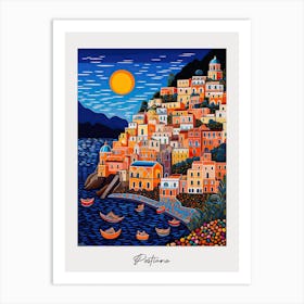 Poster Of Postiano, Italy, Illustration In The Style Of Pop Art 4 Art Print