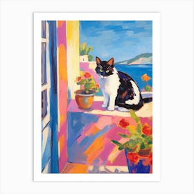 Painting Of A Cat In Kusadasi Turkey 2 Art Print
