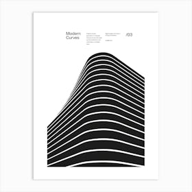 Modern Curves 03, Modern Architecture Design Poster, minimalist interior wall decor Art Print