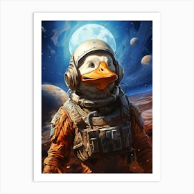 Duck In Space 1 Art Print