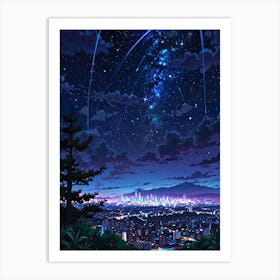 Night Sky Anime aesthetic 56 Art Print